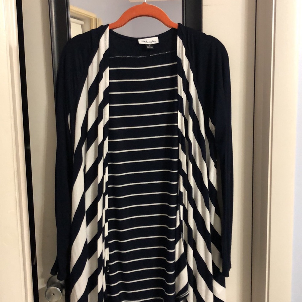 Patchington navy and white long sleeve wrap. Size M